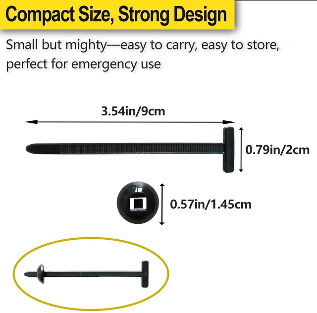 Alt view image 6 of 6 - Heavy Duty Self-Locking Nylon Universal Cable Tie Buckle Kit, Push Mount Zip Ties for Car Repair - Secure Fenders Bumpers Engine Guards Underbody Panels, Black Zipties for Automotive (50)