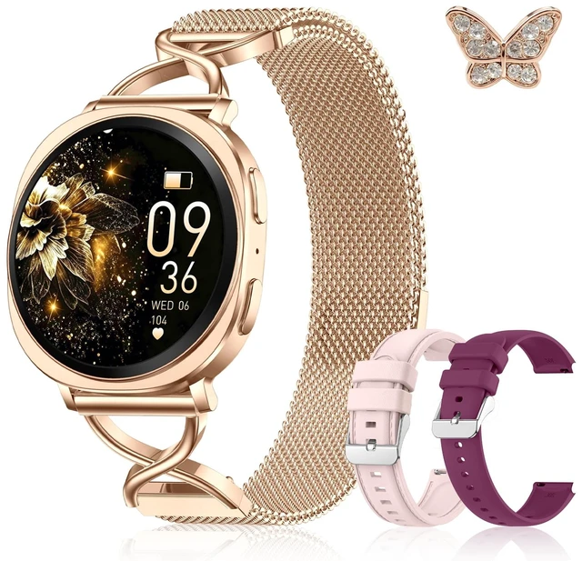 Main image of Smart Watch for Women, 1.65" AMOLED with Bluetooth Calling, Cushion-Shaped Design, Fitness Tracking, 100+ Sports Modes, Sleep Insights, Heart Rate and Blood Oxygen Monitor, Rose Gold (42mm)