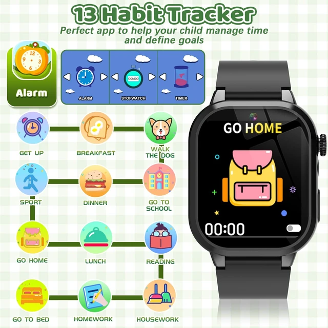 Alt view image 5 of 7 - Kids Game Smart Watch 1.54" HD Touch Screen, 30+ Educational Games, Camera, Pedometer, Alarm, MP3 Player, Auidobook, Learn Card,Time Tools, Parental Control, Wrist Watches for Boys Girls Age 4-12