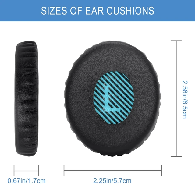 Alt view image 6 of 7 - Ear Pads Cushions Replacement for Bose On-Ear 2 Headphones,Earpads for Bose OE2/OE2i/SoundTrue On-Ear/SoundLink, Earpads with High Dense Noise Isolation Foam,Protein Leather,Black&Blue