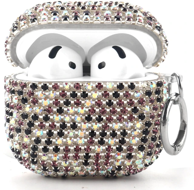 Main image of Bling Case Compatible with AirPods 4th Generation (2024), Sparkling Diamond Case for AirPods 4 Case Bling Rhinestones for Women, Shockproof Protective Cute Cover with Keychain (Multicolor)