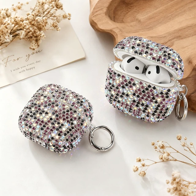 Alt view image 4 of 6 - Bling Case Compatible with AirPods 4th Generation (2024), Sparkling Diamond Case for AirPods 4 Case Bling Rhinestones for Women, Shockproof Protective Cute Cover with Keychain (Multicolor)