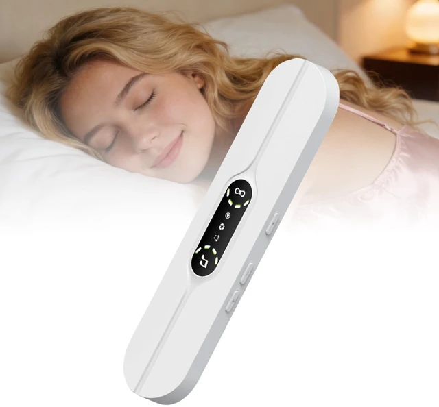 Main image of Under Pillow Speaker Bone Conduction Wireless with LED Display Timer Bluetooth Stereo Music Portable Sleep Sound Bar Sleep Speaker White Noise for Side Sleepers Supports TF Card (White)