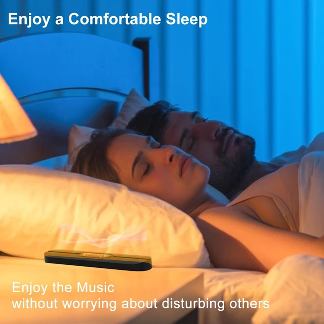 Alt view image 7 of 7 - Under Pillow Speaker Bone Conduction Wireless with LED Display Timer Bluetooth Stereo Music Portable Sleep Sound Bar Sleep Speaker White Noise for Side Sleepers Supports TF Card (White)