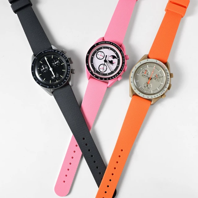 Alt view image 3 of 5 - Watch Bands for Moonswatch WatchSilicone Quick Release Watch Strap Compatible with Omega X Swatch Moonswatch Speedmaster 20mm Men Women Watch Band Replacement