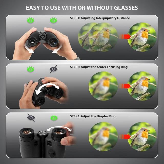 Alt view image 5 of 7 - 12X30 Compact Binoculars for Adults Kids Bird Watching Small Lightweight HD Portable Mini Binocular with Phone Adapter BAK4 FMC Lens for Travel Wildlife Safari Sports Concerts Gift for Men Women Kids