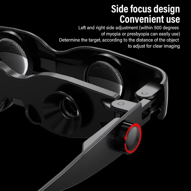 Alt view image 3 of 7 - Fishing Binoculars Glasses, 3X Magnification, Adjustable Focusing HD Lens, Ergonomic Nose Pad, for Bird Watching,Tv,Sports,Concerts,Theater,and Sightseeing