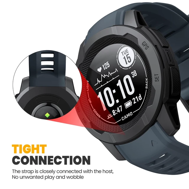 Alt view image 3 of 7 - Band for Garmin Instinct 2 Watchband Instinct 2 Solar Wristband 22mm Soft Silicone Replacement Watch Strap Compatible with Instinct 2 Solar Tactical