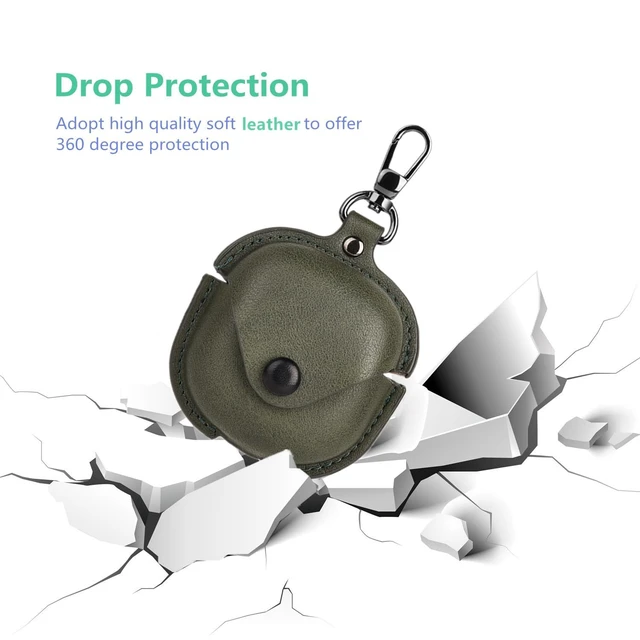 Alt view image 2 of 7 - Leather Case Compatible for Samsung Galaxy Buds 2 Pro/Galaxy Buds 2/Galaxy Buds Pro/Galaxy Buds Live Protective Case with Keychain, Cute Cool Earphone Cover for Galaxy Earbuds Charging Case (Green)