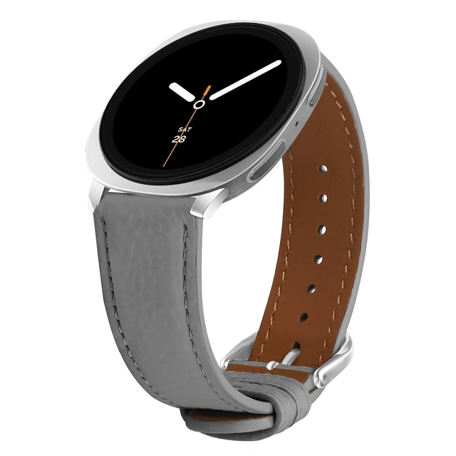 Main image of Leather Bands Compatible with Samsung Galaxy Watch 9/8 40mm 44mm/8 Classic 46mm Genuine Leather Wristband Replacement Strap for Galaxy Watch 8 Classic Smartwatch