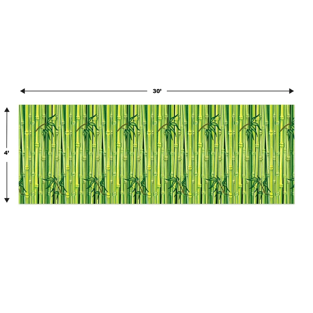 Alt view image 2 of 5 - Bamboo Wall Backdrop, 4 x 30 Photo Backdrop, Easy to Adhere Wall Covering, Jungle Party Decor, Luau Party Decorations, Tropical Party Decorations, Photography Background