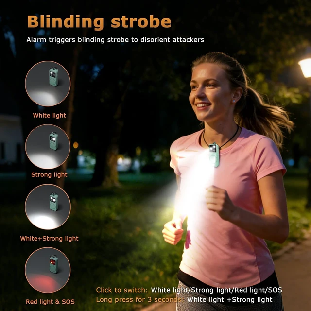 Alt view image 4 of 7 - Personal Safety Alarm for Women, Rechargeable 150dB Keychain Alarm with Strobe Light and Pull Pin, Emergency Alarm for College Students, Travel, Walking, Campus Safety and Gift Giving