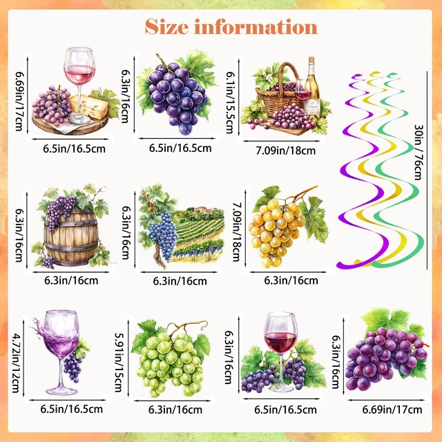 Alt view image 2 of 7 - 30PCS Wine and Grapes Hanging Swirl Decorations Rustic Red Wine Tasting Party Decorations Purple Grapes Ceiling Streamers Wines Theme Decor for Birthday Bridal Shower Wedding Vineyard Decorations