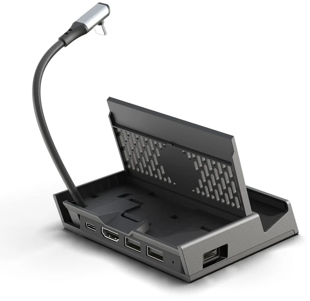 Main image of Skull & Co. x SteamDock PRO: A Compact and Portable Dock with Detachable USB Hub HDMI TV Adapter for Steam Deck ROG Ally & Other Devices (for Switch OLED, Smartphone, Laptop) - Black