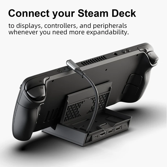 Alt view image 2 of 6 - Skull & Co. x SteamDock PRO: A Compact and Portable Dock with Detachable USB Hub HDMI TV Adapter for Steam Deck ROG Ally & Other Devices (for Switch OLED, Smartphone, Laptop) - Black