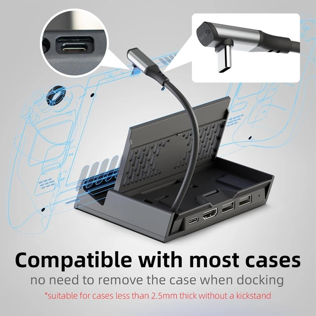 Alt view image 4 of 6 - Skull & Co. x SteamDock PRO: A Compact and Portable Dock with Detachable USB Hub HDMI TV Adapter for Steam Deck ROG Ally & Other Devices (for Switch OLED, Smartphone, Laptop) - Black