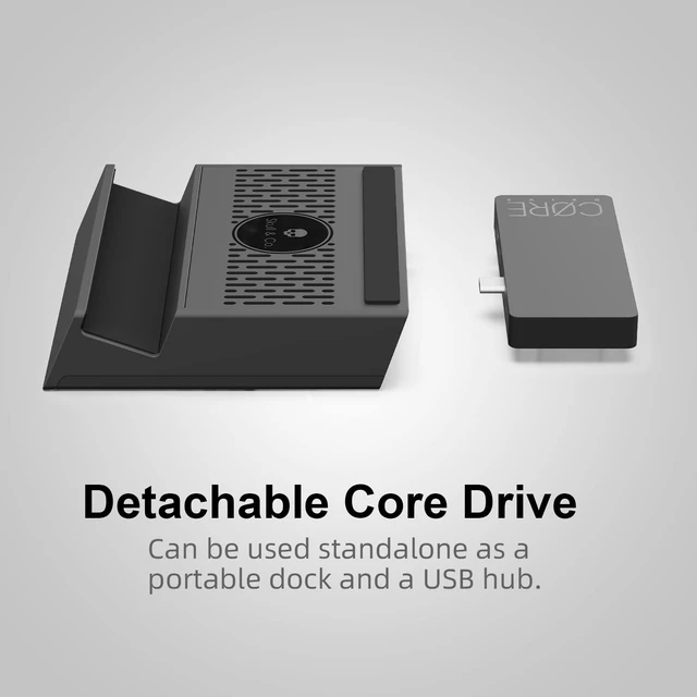 Alt view image 5 of 6 - Skull & Co. x SteamDock PRO: A Compact and Portable Dock with Detachable USB Hub HDMI TV Adapter for Steam Deck ROG Ally & Other Devices (for Switch OLED, Smartphone, Laptop) - Black