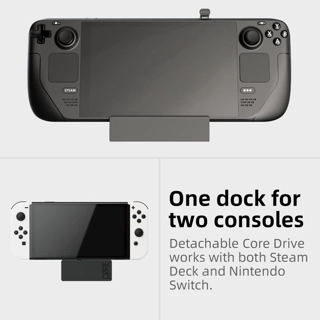 Alt view image 6 of 6 - Skull & Co. x SteamDock PRO: A Compact and Portable Dock with Detachable USB Hub HDMI TV Adapter for Steam Deck ROG Ally & Other Devices (for Switch OLED, Smartphone, Laptop) - Black