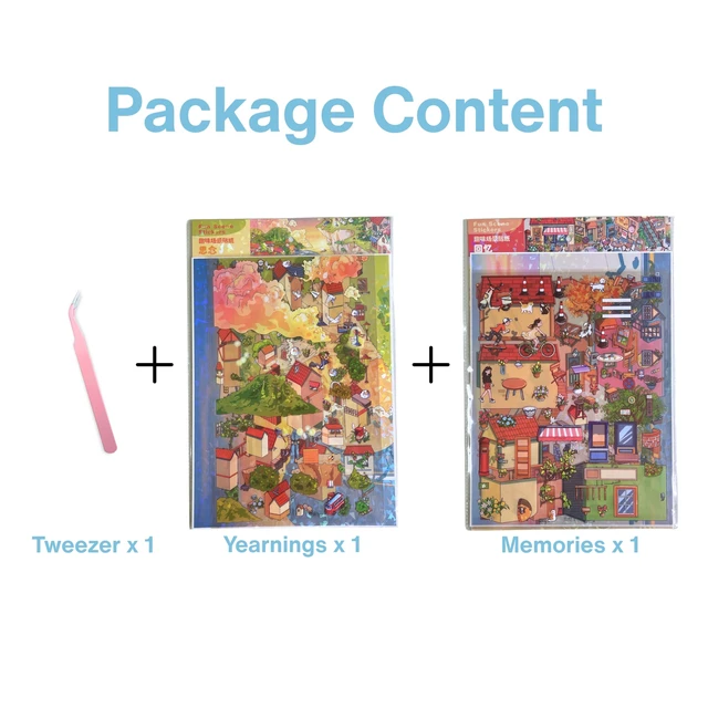 Alt view image 6 of 7 - 2 Sets DIY 3D Diorama Scene Stickers for Adults, Miniature Sticker Therapy Hand-painted 3D diorama scene stickers, DIY miniature landscape kit, craft gift, sticker therapy, Memories and Yearnings