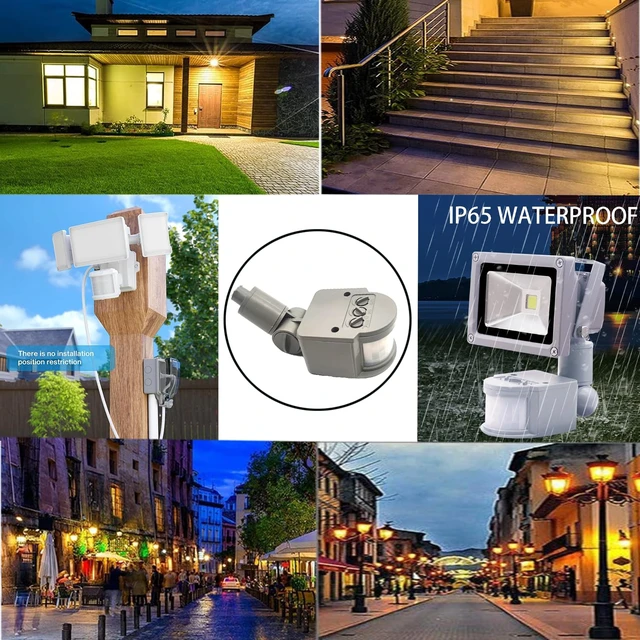 Alt view image 2 of 6 - PIR Motion Detector, Passive Infrared Smart Sensor Switch, AC110-220V, Waterproof Outdoor,Human Body Sensor for LED Light, Auto Dusk to Dawn Inductor Switch (Grey)