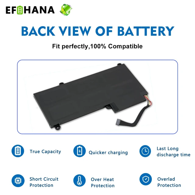 Alt view image 6 of 6 - 45N1754 45N1755 Laptop Battery Replacement for Lenovo ThinkPad E450 E450C E455 E460 E465 E475 E470 E460C Series Notebook 45N1752 45N1753 45N1756 45N1757 11.4V 47Wh 4120mAh 6-Cells