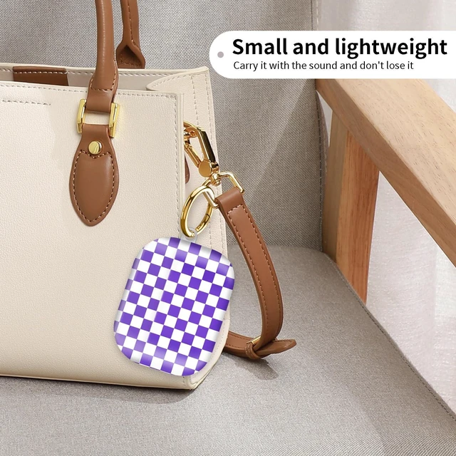 Alt view image 3 of 6 - Compatiable for AirPod Pro 2nd/1st Generation Case,Lightweight & Durable Resistant Hard Case with Keychain,Stylish Design AirPod Case Cover for Women(Purple Checker)