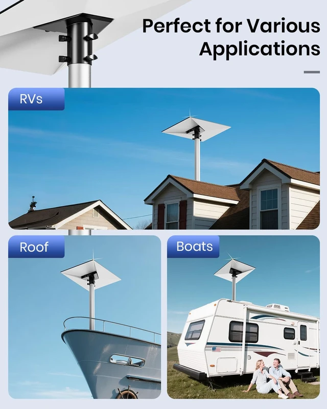 Alt view image 7 of 7 - Starlink 4/4X/Gen 3 Pipe Adapter, Starlink Pole Mount Fits 1 to 2.1 Poles Tool Free Installation,Starlink Roof Mount Thick Coating, Waterproof, RustProof, HeavyDuty & Durable