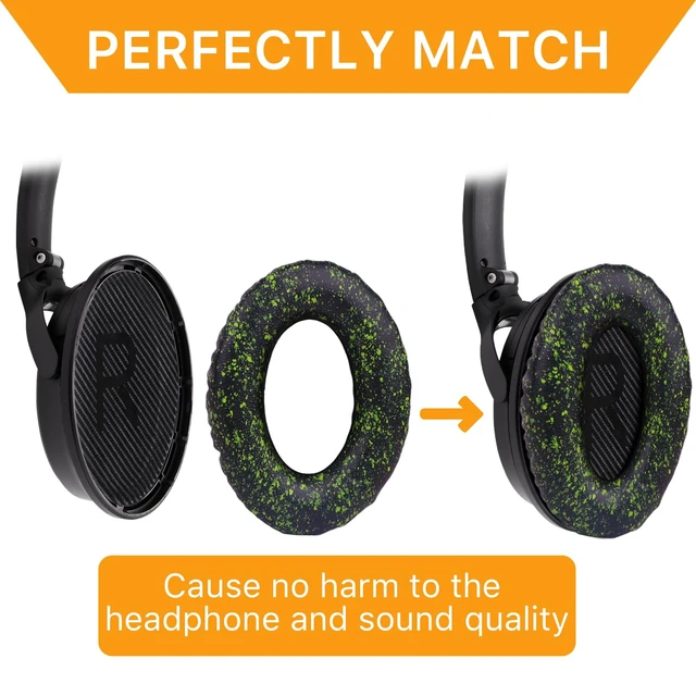 Alt view image 5 of 7 - Replacement Ear Pads for Bose QC35 and QC35 II EarPads Cushions with Noise Isolation Memory Foam, Softer Protein Leather, Added Thickness