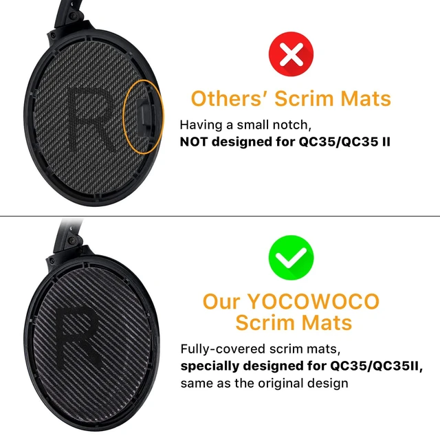 Alt view image 3 of 7 - Replacement Ear Pads for Bose QC35 and QC35 II EarPads Cushions with Noise Isolation Memory Foam, Softer Protein Leather, Added Thickness
