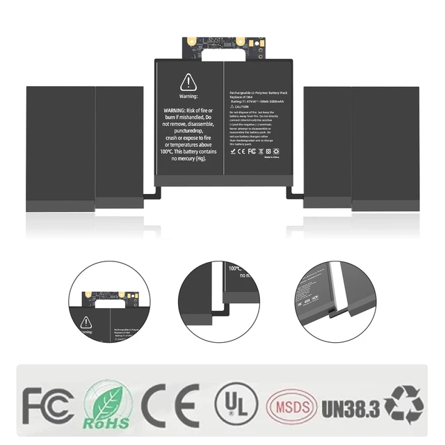 Alt view image 5 of 7 - A1964 Laptop Battery Replacement for MacBook Pro 13" A1989 (Mid 2018 2019) A2251(2020 Release) EMC 3214 3358 3348 BTO/CTO Touch Bar MR9Q2LL/A MR9V2LL/A MV962LL/A