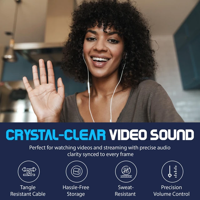 Alt view image 7 of 7 - USB-C Wired Earbuds with Bendable Custom Earloops Comfortable Fit, Sound, Compatible with Latest USB-C Phones