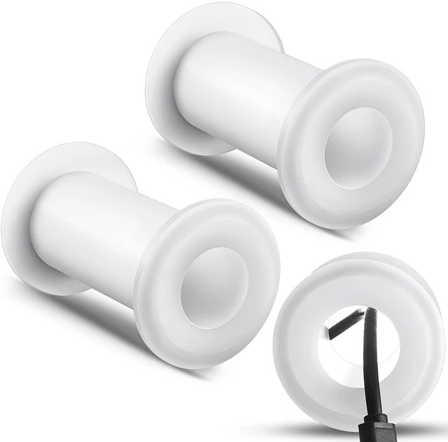 Main image of 2 Pcs 1.20" ID Cable Pass Through Wall Port for 3 5/8"-5 1/4" Wall Thickness Wall Pass Through Grommet System Cable Pass Through Port Wall Grommets for Cables Management, White
