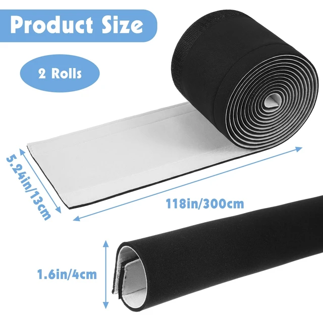 Alt view image 2 of 7 - 2 Rolls Extra Long Trolling Motor Cable Sleeve, Heavy-Duty Neoprene Outboard Motor Sleeve for Wire Protection & Management - Weatherproof Boat Rigging Cover (Black, 118 Inch/Roll)
