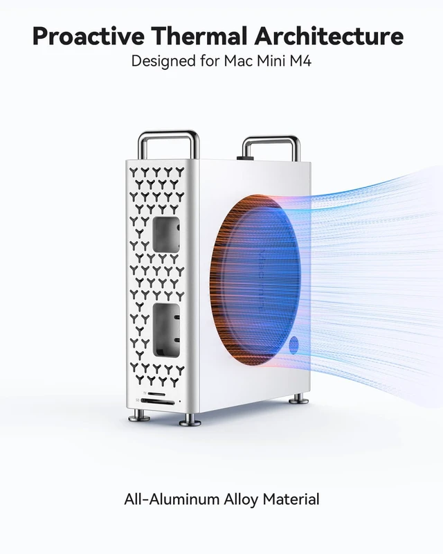 Alt view image 5 of 7 - Mac mini M4 Dock & Vertical Stand, 5 in 1 Mac mini M4 Hub with NVMe SSD Enclosure, 2xUSB-A 10Gbps, SD/TF Card Reader, up to 8TB Storage Expansion for Mac mini M4/M4 Pro