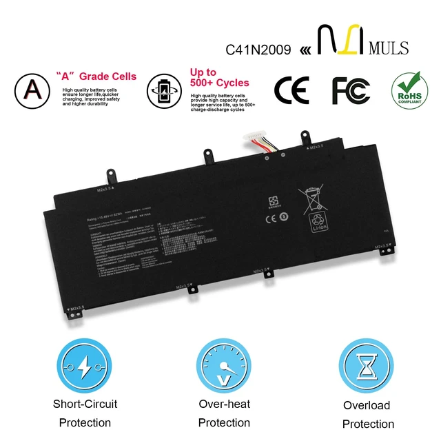 Alt view image 4 of 7 - C41N2009 Laptop Battery for Asus ROG Flow X13 GV301 GV301QC GV301QE GV301QH GV301RA GV301RC GV301RE PV301 PV301QH GV301QE-K5010T GV301RC-LJ078 Series 0B200-03850000 15.48V 62Wh with Tools