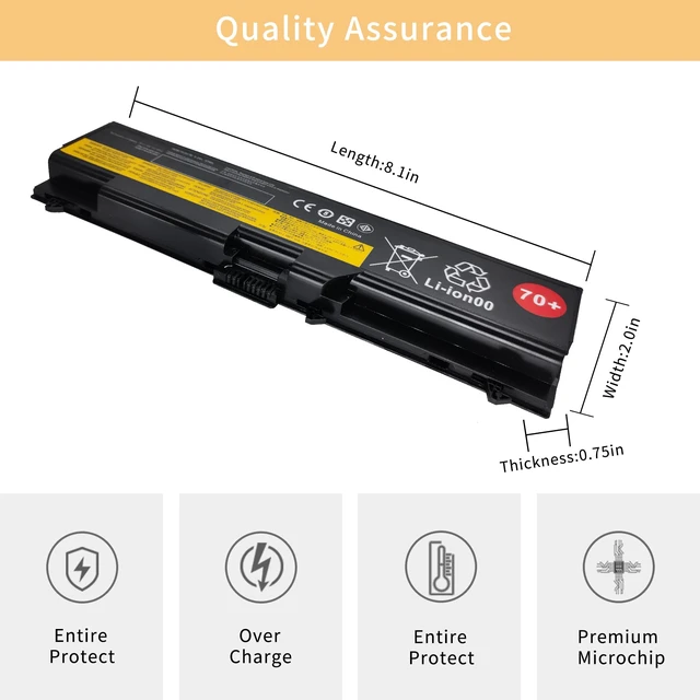 Alt view image 4 of 6 - 42N1000 45N1001 70+ Laptop Battery Replacement for Lenovo Thinkpad T410 T420 T430 T510 T520 T530 T530I SL410 SL510 E420 E520 W510 W520 W530 42T4733 42T4751 42T4752 42T4753 42T4731 42T4235