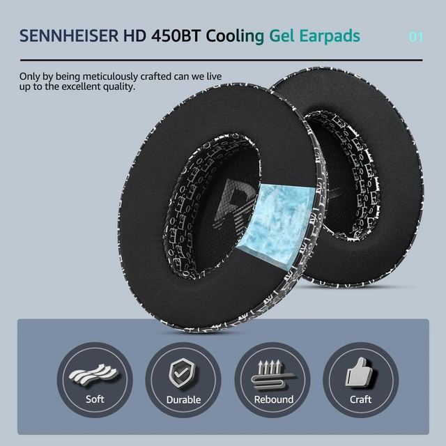 Alt view image 3 of 7 - Frozen Replacement Ear Pads for Sennheiser Headphones, Fits HD450BT / HD4.50 /HD4.50BTNC/ HD 485BT/ HD4.40BT, Made with Soft Fabric and Memory Foam