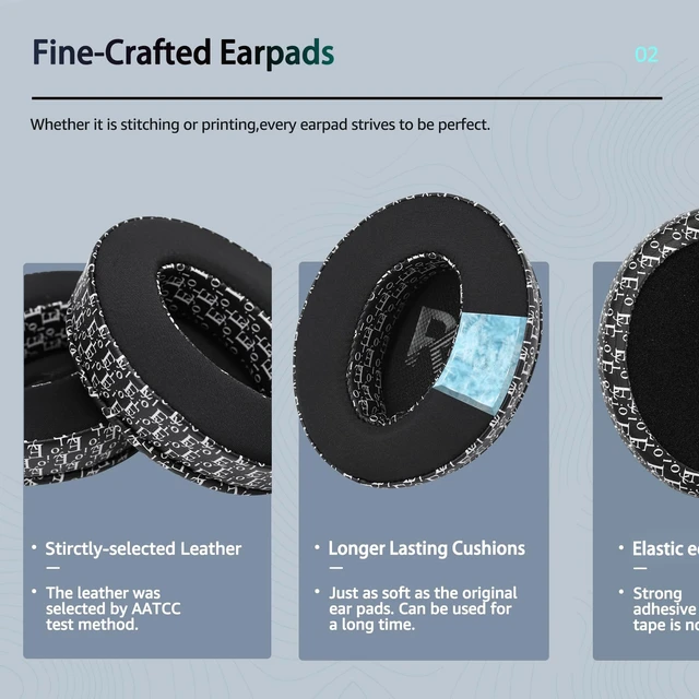 Alt view image 4 of 7 - Frozen Replacement Ear Pads for Sennheiser Headphones, Fits HD450BT / HD4.50 /HD4.50BTNC/ HD 485BT/ HD4.40BT, Made with Soft Fabric and Memory Foam