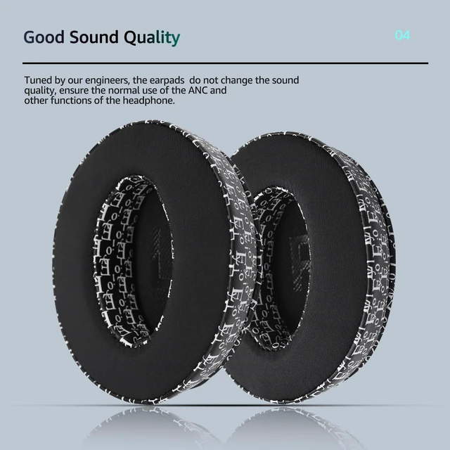 Alt view image 6 of 7 - Frozen Replacement Ear Pads for Sennheiser Headphones, Fits HD450BT / HD4.50 /HD4.50BTNC/ HD 485BT/ HD4.40BT, Made with Soft Fabric and Memory Foam