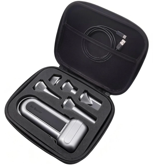 Main image of Hard Case Compatible with WOLFBOX MF100 /MF50 /MF60 /MF70 Electric Air Duster - Custom Sponge Insert for Air Duster and 5 Nozzles (Only Case) (Black)