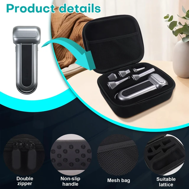 Alt view image 4 of 7 - Hard Case Compatible with WOLFBOX MF100 /MF50 /MF60 /MF70 Electric Air Duster - Custom Sponge Insert for Air Duster and 5 Nozzles (Only Case) (Black)