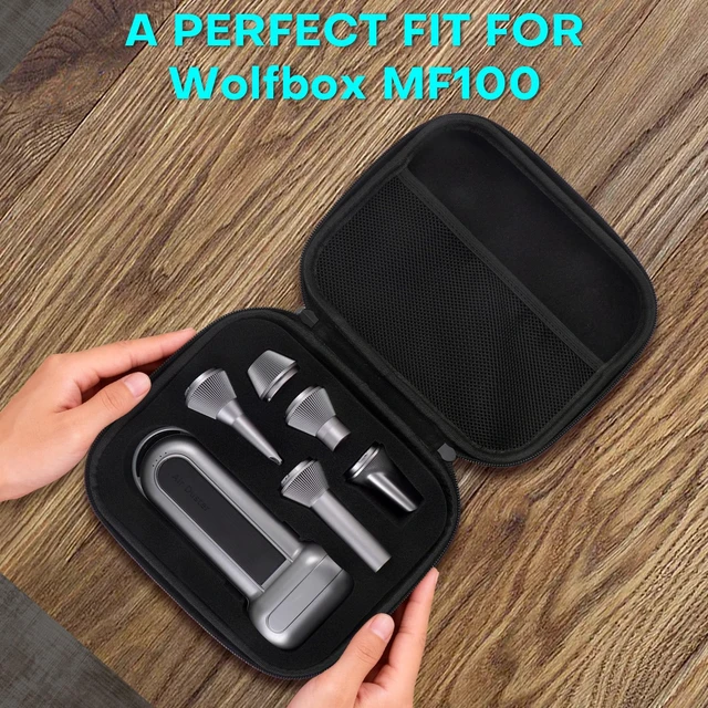 Alt view image 3 of 7 - Hard Case Compatible with WOLFBOX MF100 /MF50 /MF60 /MF70 Electric Air Duster - Custom Sponge Insert for Air Duster and 5 Nozzles (Only Case) (Black)