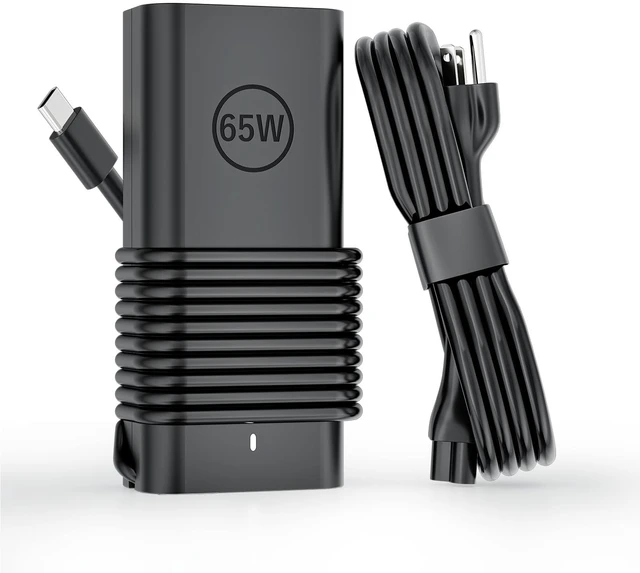 Main image of 65W 45W Type C Laptop Charger Fit for Dell Latitude 7430 5400 Inspiron 13 Inspiron 7490 XPS 12 13 AC Chromebook 13 Adapter 65W/45W PD Fast Charging Wide Compatibility Smart Temperature Control