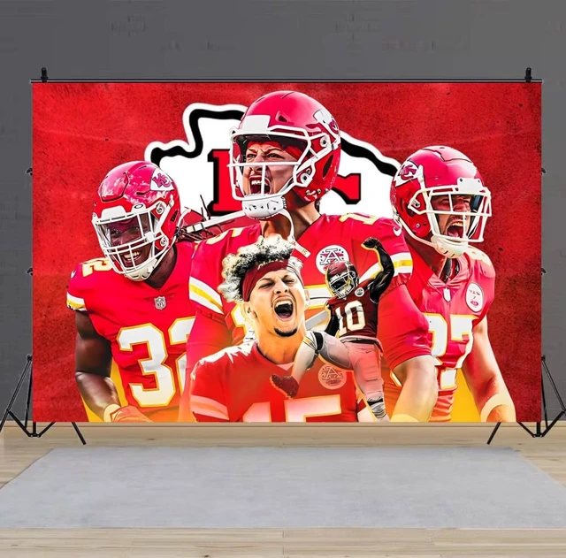 Alt view image 4 of 6 - Patrick Mahomes Birthday Party Decorations, 5x3ft Happy Birthday Back Drop Banner Theme Backdrop Banner for Football Party Decorations Indoor Outdoor