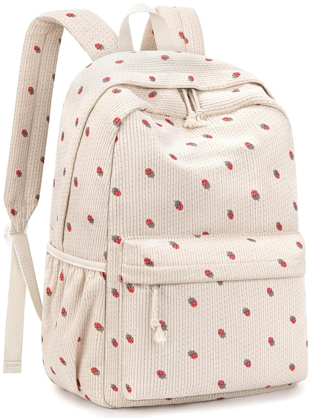 Main image of 20L Laptop Backpack for Women Cute Corduroy Casual Daypack Backpack 17" Large Lightweight Vintage Backpack, Water Resistant Casual Daypack for Adult, Daily Use for Work Travel Hiking