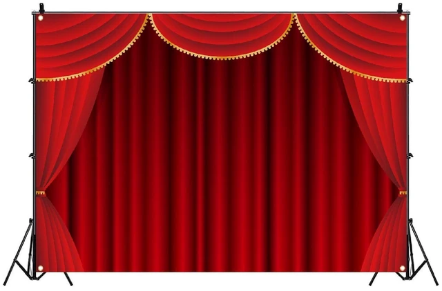Alt view image 4 of 6 - Red Curtain Theater Stage Shows Backdrop Banner Xmas Festival Celebration Party Decor VIP Magic Shows Birthday Party Adults Kids Portraits Photo Photography Prop Booth Background 70.9x47.2in