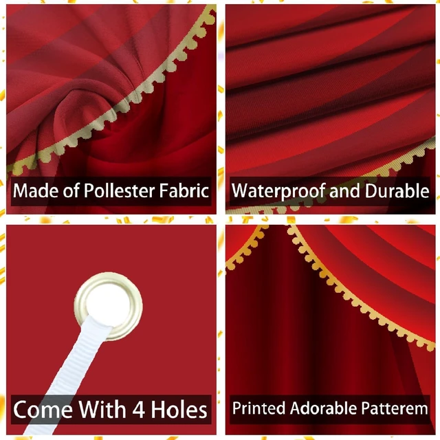 Alt view image 6 of 6 - Red Curtain Theater Stage Shows Backdrop Banner Xmas Festival Celebration Party Decor VIP Magic Shows Birthday Party Adults Kids Portraits Photo Photography Prop Booth Background 70.9x47.2in