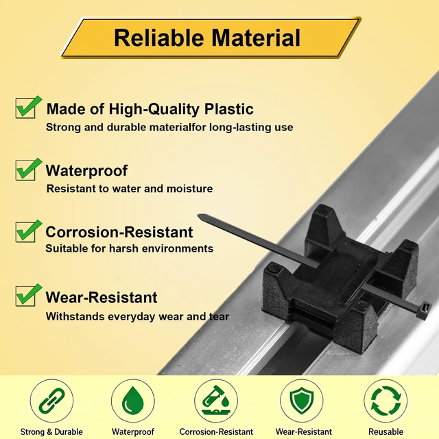 Alt view image 3 of 6 - 30 Set Plastic Cable Zip Tie Mounting Blocks, Cables Base Fixture, Wire Clips, Drop-In Base Mounts for 15 or 40 Series Aluminum T-Slot