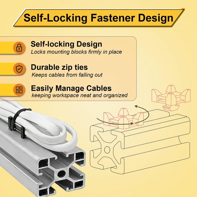 Alt view image 4 of 6 - 30 Set Plastic Cable Zip Tie Mounting Blocks, Cables Base Fixture, Wire Clips, Drop-In Base Mounts for 15 or 40 Series Aluminum T-Slot
