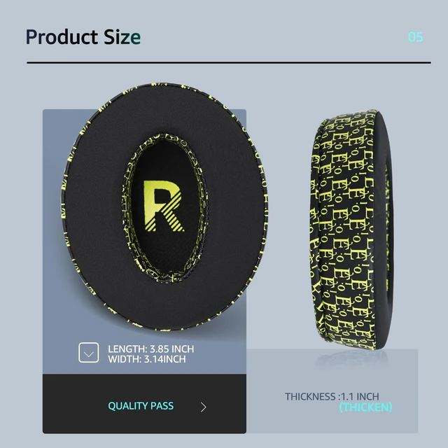 Alt view image 4 of 6 - Frozen Replacement Ear Pads for Sennheiser Headphones, Fits HD450BT / HD4.50 /HD4.50BTNC/ HD 485BT/ HD4.40BT, Made with Soft Fabric and Memory Foam